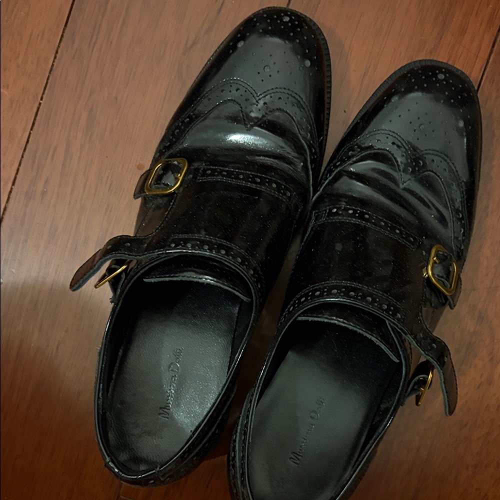 Massimo dutti Black Leather Dress Shoes